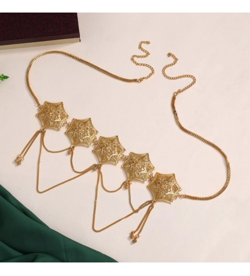 Generic Women's Gold Plated Kamarband Waist Belt For Women//Girls Adjustable Chain