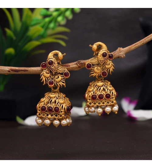 Generic Women's Rani Color Matte Gold Earrings 