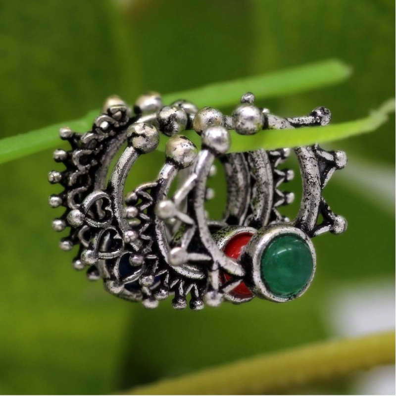 Generic Women's Assorted Color And Design Nose Pin Combo Of 10 Pieces 