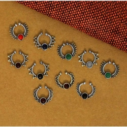 Generic Women's Assorted Color And Design Nose Pin Combo Of 10 Pieces 