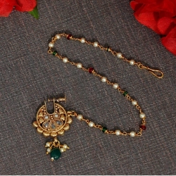 Generic Women's Maroon &amp; Green Color Nose Nath 