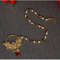 Generic Women's Rani Color Nose Nath 