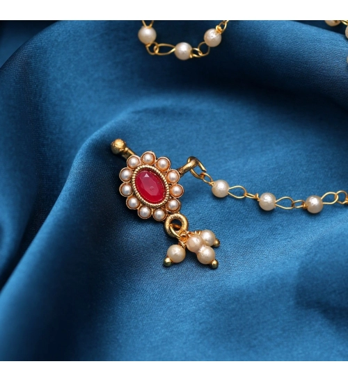 Generic Women's Rani Color Nose Nath 