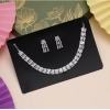 Generic Women's Silver Color Stone Necklace Set Adjustable Chain 