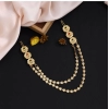 Generic Women's Maroon &amp; Green Color Gold Plated Hair Pin / Juda Pin 