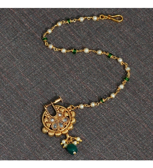 Generic Women's Green Color Nose Nath 