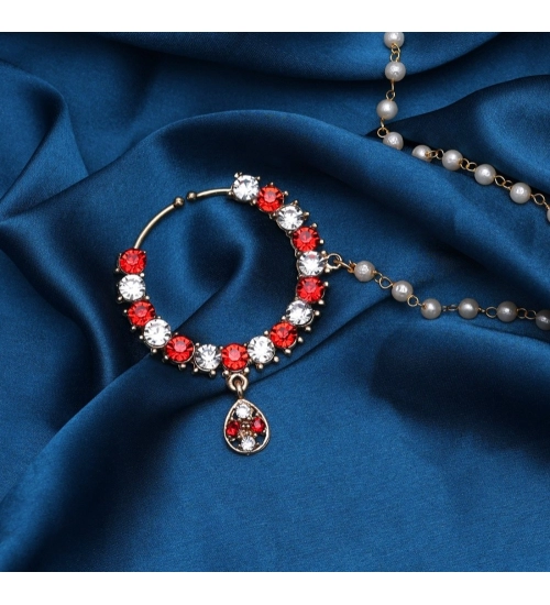 Generic Women's Red Color Nose Nath 