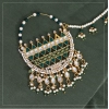Generic Women's Green Color Kundan &amp; Beads Nose Nath 
