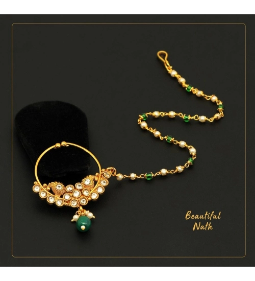 Generic Women's Green Color Nose Nath 