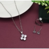 Generic Women's Silver Color Stone Locket Pendant Set Adjustable Ring