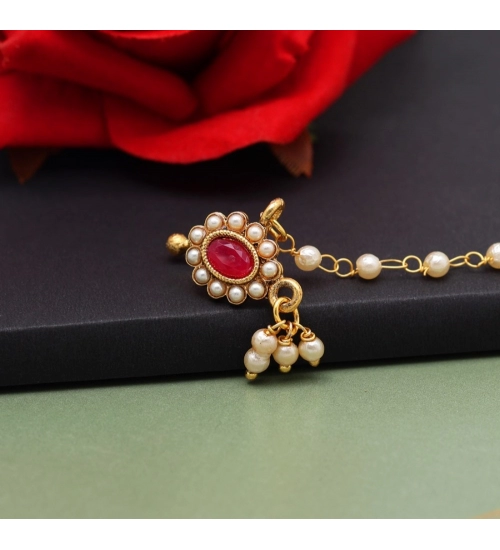 Generic Women's Rani Color Nose Nath 