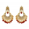 Generic Women's Maroon Color Imitation &amp; Kundan Earrings 