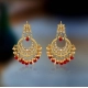 Generic Women's Maroon Color Imitation &amp; Kundan Earrings 