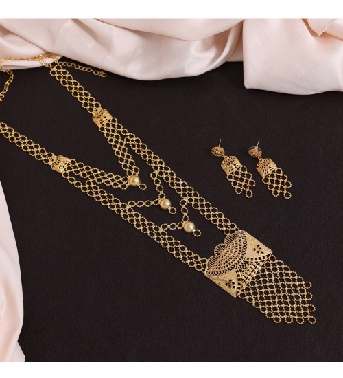 Generic Women's Gold Color Gold Plated Necklace Set Adjustable Chain