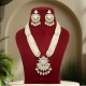Generic Women's White Color Kundan Long Necklace Set 