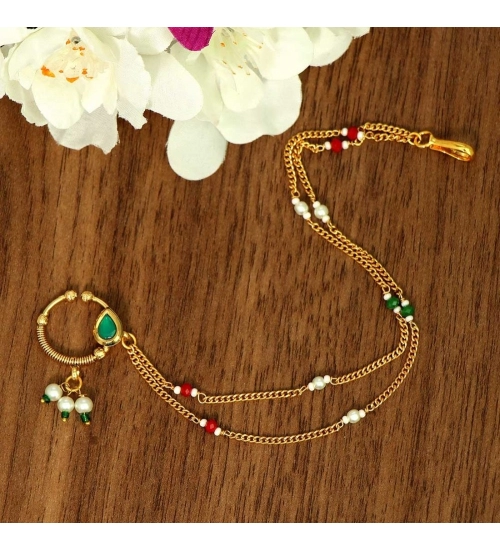 Generic Women's Green Color Nose Nath 
