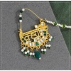 Generic Women's Green Color Glass Stone &amp; Beads Nose Nath 