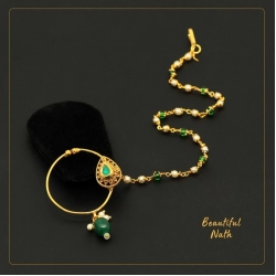 Generic Women's Green Color Nose Nath 