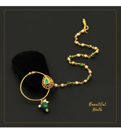 Generic Women's Green Color Nose Nath 