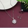 Generic Women's Silver Color Stone Locket Pendant Set Adjustable Ring
