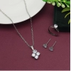 Generic Women's Silver Color Stone Locket Pendant Set Adjustable Ring