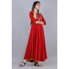 Generic Women's Casual 3/4th Sleeve Embroidered Viscose Rayon Kurti (Maroon)