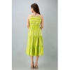 Generic Women's Casual Sleeveless Striped Crape Dresses (Parrot Green )