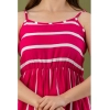Generic Women's Casual Sleeveless Striped Crape Dresses (Pink)