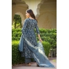 Generic Women's Casual 3/4th Sleeve Printed Cotton Kurti Set (Navy Blue)
