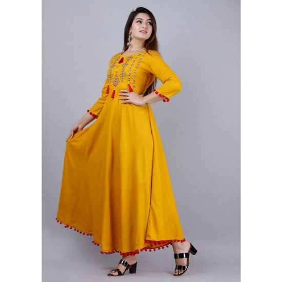 Generic Women's Casual 3/4th Sleeve Embroidered Viscose Rayon Kurti (Mustard) Generic Women's Casual 3/4th Sleeve Embroidered Viscose Rayon Kurti (Mustard)
