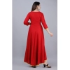 Generic Women's Casual 3/4th Sleeve Embroidered Viscose Rayon Kurti (Mustard)