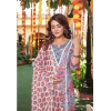 Generic Women's Casual 3/4th Sleeve Printed Cotton Kurti Set (Pastel Blue)