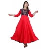 Generic Women's Casual 3/4th Sleeve Embroidered Viscose Rayon Kurti (Mustard)