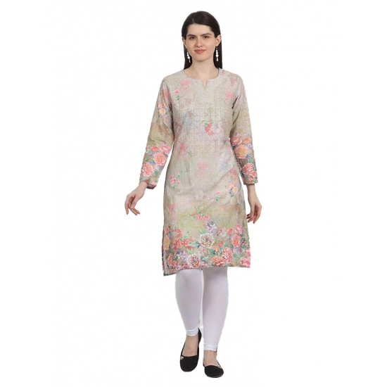 Generic Women's Casual 3/4 Sleeve Silk Blend Printed Kurti (Yellow) Generic Women's Casual 3/4 Sleeve Silk Blend Printed Kurti (Yellow)