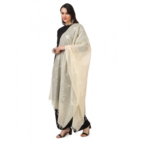 Women's Cotton Embroidered Dupatta (Off-White, Length: 2.25 to 2.50 Mtr) Women's Cotton Embroidered Dupatta (Off-White, Length: 2.25 to 2.50 Mtr)