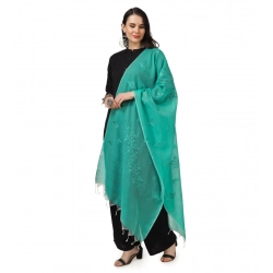 Generic Women's Cotton Embroidered Dupatta (Turquoise, Length: 2.25 to 2.50 Mtr) Generic Women's Cotton Embroidered Dupatta (Turquoise, Length: 2.25 to 2.50 Mtr)