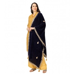 Generic Women's Velvet Gotta Patti Dupatta (Blue, Length: 2.25 to 2.50 Mtr) Generic Women's Velvet Gotta Patti Dupatta (Blue, Length: 2.25 to 2.50 Mtr)