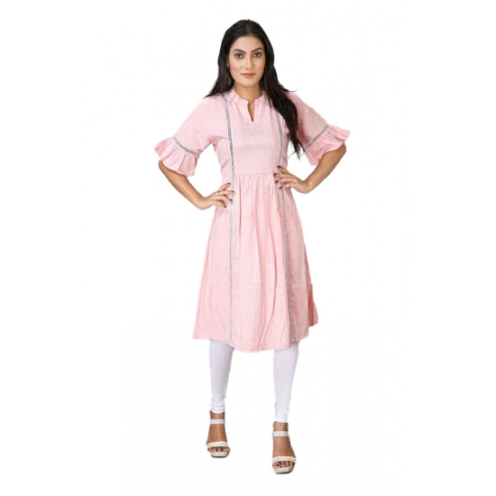 Generic Women's Casual Short Sleeve Silk Blend Printed Kurti (Pink) Generic Women's Casual Short Sleeve Silk Blend Printed Kurti (Pink)