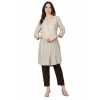 Generic Women's Casual 3/4 Sleeve Viscose Rayon Printed Kurti (Beige)
