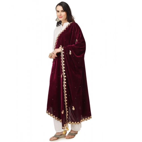 Women's Velvet Gotta Patti Dupatta (Purple, Length: 2.25 to 2.50 Mtr) Women's Velvet Gotta Patti Dupatta (Purple, Length: 2.25 to 2.50 Mtr)
