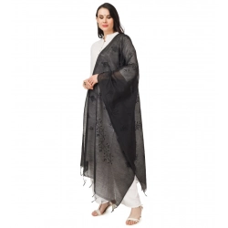 Generic Women's Cotton Embroidered Dupatta (Black, Length: 2.25 to 2.50 Mtr) Generic Women's Cotton Embroidered Dupatta (Black, Length: 2.25 to 2.50 Mtr)
