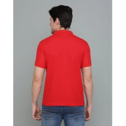 Generic Men's Casual Half Sleeve Solid Cotton Blended Polo Neck T-shirt (Red) Generic Men's Casual Half Sleeve Solid Cotton Blended Polo Neck T-shirt (Red)