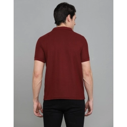 Generic Men's Casual Half Sleeve Solid Cotton Blended Polo Neck T-shirt (Maroon) Generic Men's Casual Half Sleeve Solid Cotton Blended Polo Neck T-shirt (Maroon)