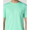 Generic Men's Casual Half Sleeve Solid Polyester Round Neck T-shirt (Lgreen)