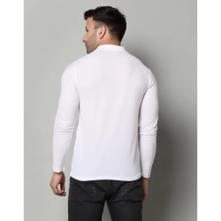 Generic Men's Casual Full Sleeve Solid Cotton Blended Polo Neck T-shirt (White) Generic Men's Casual Full Sleeve Solid Cotton Blended Polo Neck T-shirt (White)
