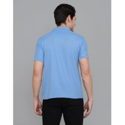 Generic Men's Casual Half Sleeve Solid Cotton Blended Polo Neck T-shirt (Blue) Generic Men's Casual Half Sleeve Solid Cotton Blended Polo Neck T-shirt (Blue)