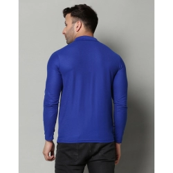 Generic Men's Casual Full Sleeve Solid Cotton Blended Polo Neck T-shirt (Royal) Generic Men's Casual Full Sleeve Solid Cotton Blended Polo Neck T-shirt (Royal)