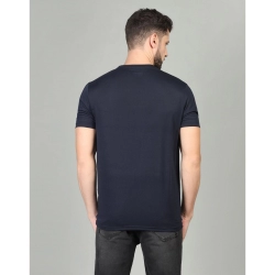 Generic Men's Casual Half Sleeve Solid Cotton Blended Round Neck T-shirt (Dark Blue) Generic Men's Casual Half Sleeve Solid Cotton Blended Round Neck T-shirt (Dark Blue)