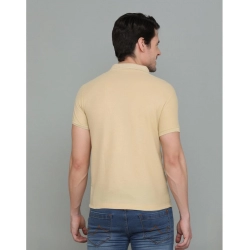 Generic Men's Casual Half Sleeve Solid Cotton Blended Polo Neck T-shirt (Beige) Generic Men's Casual Half Sleeve Solid Cotton Blended Polo Neck T-shirt (Beige)