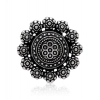 Generic Women's Floral Design Silver Color Oxidised Adjustable Ring 